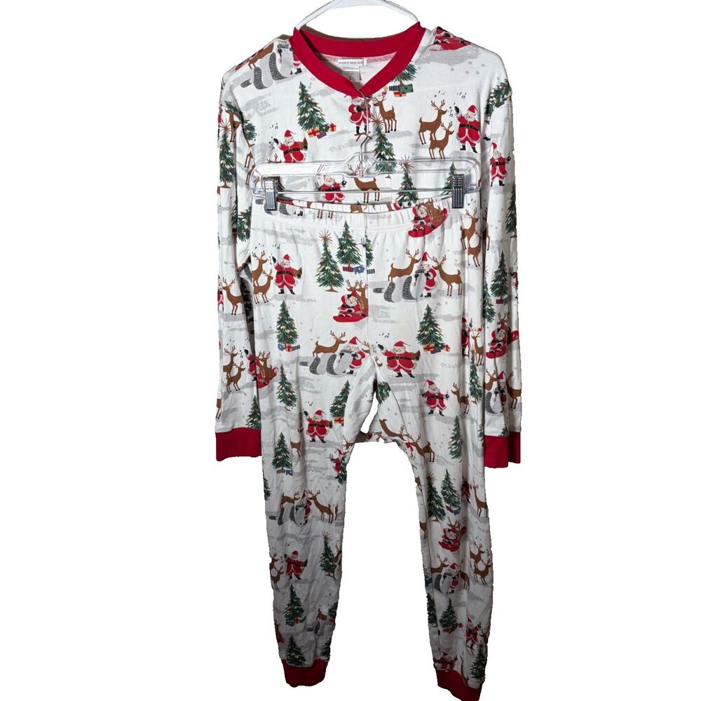 PotteryBarn Kid's Pajama Adult Large Christmas Holiday Long Sleeve Matching - Picture 1 of 11